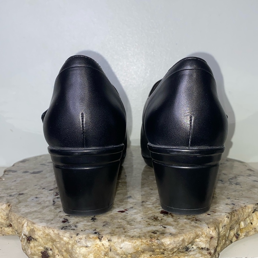 CLARKS EMSLIE LULIN BLACK LEATHER MARY JANE COMFORT HEELS Women’s Size 10 NWT! - Picture 9 of 16